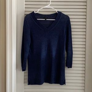 Linen navy blue sweater
